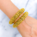Classic Domed Oxidized 22k Gold Bangles