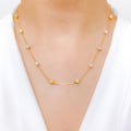 Two-Tone CZ & Pearl 22k Gold Necklace