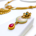 Regal Hanging Blue 22k Gold Crescent Set