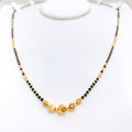 Subtle Black Bead 22k Gold Necklace