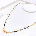 Subtle Black Bead 22k Gold Necklace