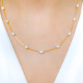 Elegant Lightweight Pearl 22k Gold Necklace