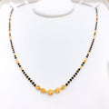 Sleek Black Bead 22k Gold Necklace