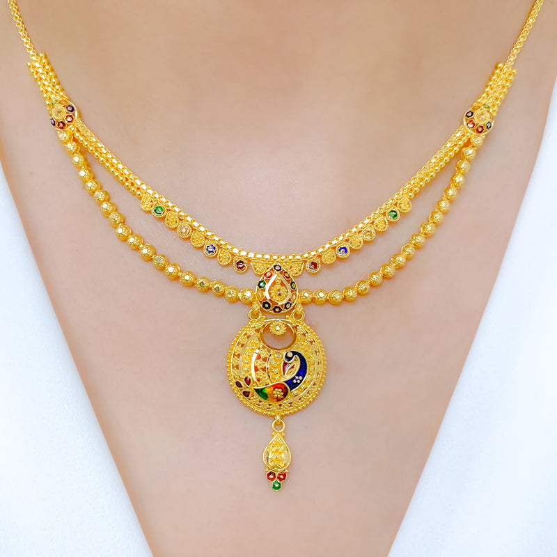 Traditional Peacock Necklace Set