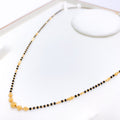 Sleek Black Bead 22k Gold Necklace