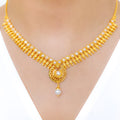 Classy Pearl Drop 22k Gold Necklace Set