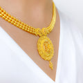 Regal Flower 22k Gold Necklace Set