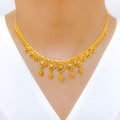 Ornate Hanging 22k Gold Necklace Set