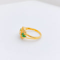 Elegant Green Accented CZ Ring