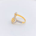 Modern Double Oval Halo CZ Ring