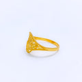 Ornate Floral Heart 22k Gold Ring