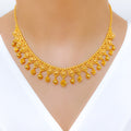 Tasteful Hanging 22k Gold Necklace Set