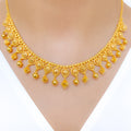 Tasteful Hanging 22k Gold Necklace Set