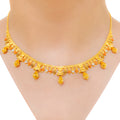 Vibrant Triangle-Accented 22k Gold Necklace Set