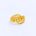 Upscale Beaded Wire 22k Gold Ring