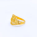 Upscale Beaded Wire 22k Gold Ring