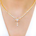 Ritzy Ornate CZ 22k Gold Necklace Set