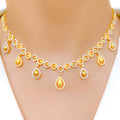 Accented Two-Tone CZ 22k Gold Necklace Set