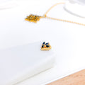 Traditional Flower Sapphire Pendant Set