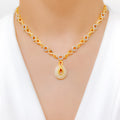 Unique Infinity Two-tone 22k Gold Necklace Set