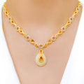 Unique Infinity Two-tone 22k Gold Necklace Set