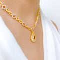 Unique Infinity Two-tone 22k Gold Necklace Set