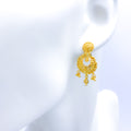 Hanging 22k Gold Bead Earrings