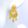 Hanging 22k Gold Bead Earrings