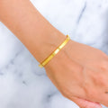 Thin Hallow 21K Gold Screw Face Bangle