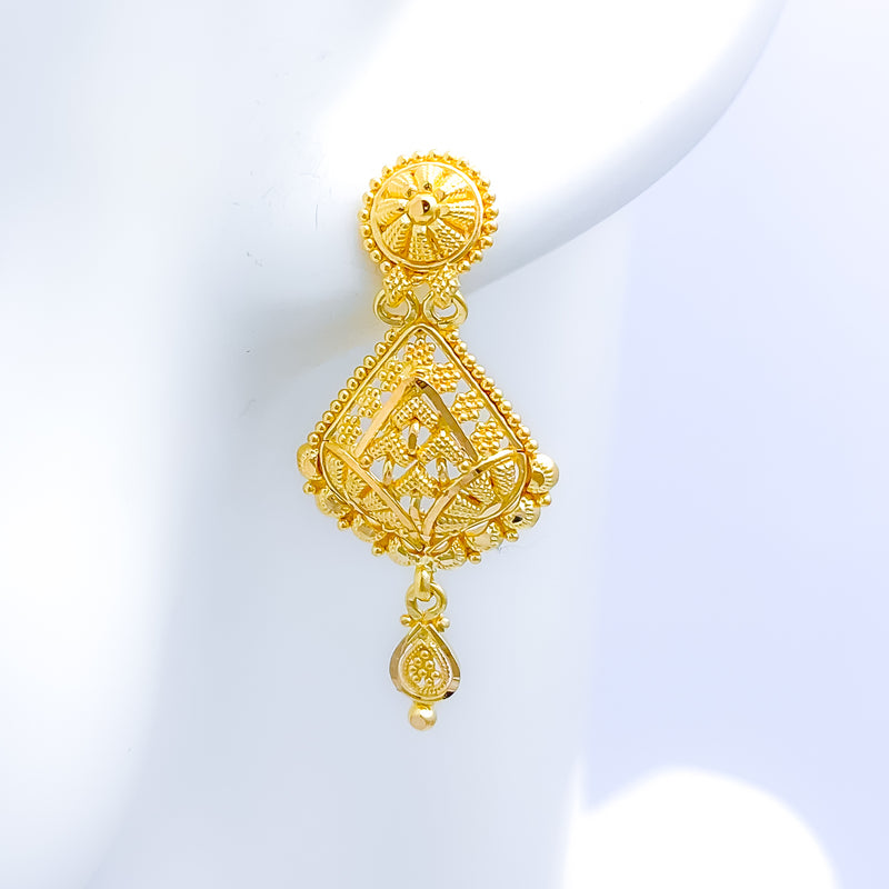 Petite Hanging 22k Gold Earrings