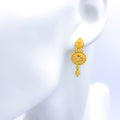 Sunflower Dome Hanging 22k Gold Earrings