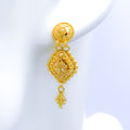 Scalloped Diamond Shaped 22k Gold Earrings