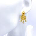 Bright Hanging Dome 22k Gold Earrings