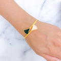 Unique Day & Night 21K Gold CZ Bangle Bracelet