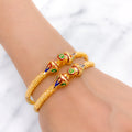 Tasteful Meenakari 22k Gold Bangle Pair