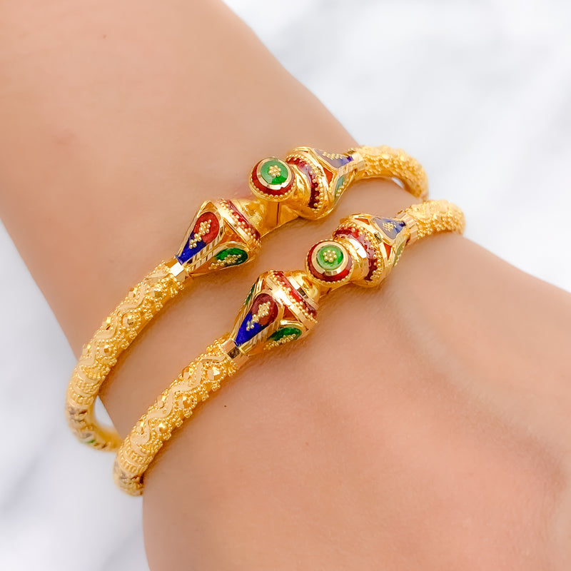 Tasteful Meenakari Bangle Pair