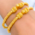 Gorgeous Fine Beaded 22k Gold Pipe Bangles 