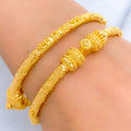 Gorgeous Fine Beaded 22k Gold Pipe Bangles 