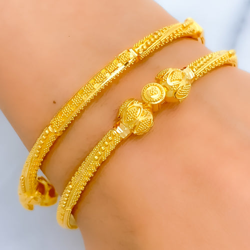 Delicate High Finish 22k Gold Pipe Bangles 