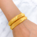 Bright Classy 22k Gold Bangle Pair