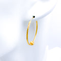 Matte Finish Hoop 22k Gold Earrings