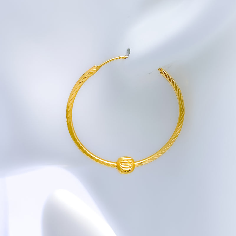 Matte Finish Hoop 22k Gold Earrings