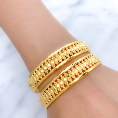 Glossy Gold 22k Gold Bangle Pair