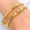 Vibrant 22k Gold Meena Pipe Bangles 