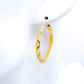 Contemporary Hoop 22k Gold Earrings