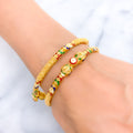 Vibrant 22k Gold Meena Pipe Bangles 