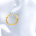 Contemporary Hoop 22k Gold Earrings