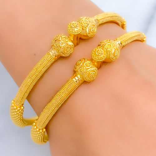 Traditional Dressy 22k Gold Pipe Bangles 