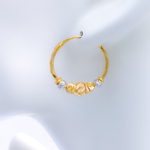 Textured Two-Tone 22k Gold Bali