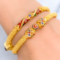 Majestic Meena 22k Gold Pipe Bangle Pair